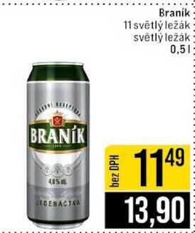 Braník 11 světlý ležák plech 0,5 l