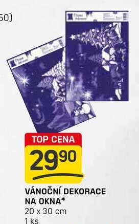 VÁNOČNÍ DEKORACE NA OKNA 20 x 30 cm 1 ks