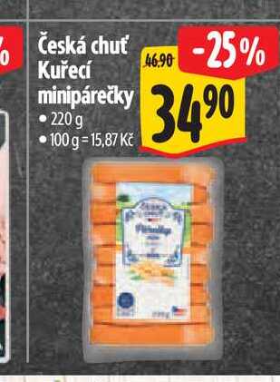 Česká chuť Kuřecí minipárečky 220 g