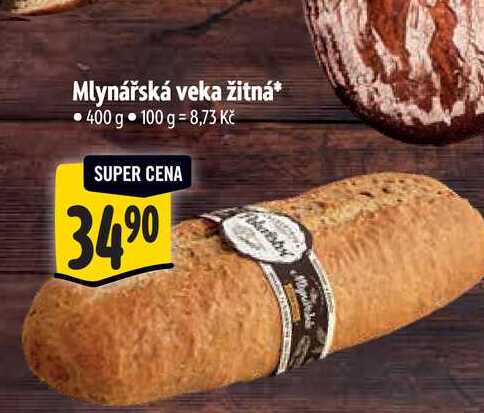Mlynářská veka žitná  400 g  