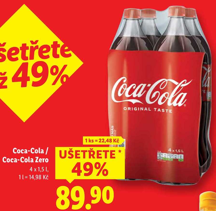 Coca-Cola/Coca-Cola Zero, 4x 1,5 l