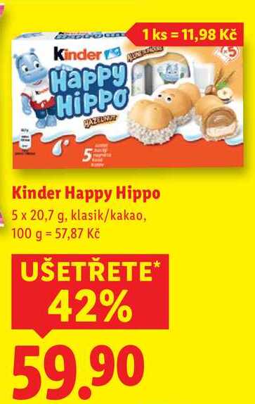 Kinder Happy Hippo, 5x 20,7 g