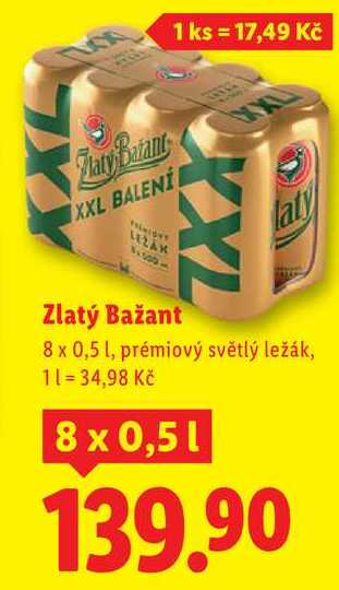 Zlatý Bažant, 8x 0,5 l