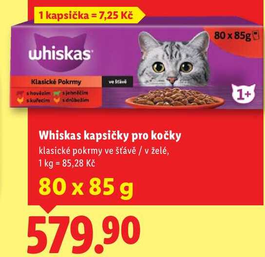 Whiskas kapsičky pro kočky, 80x 85 g