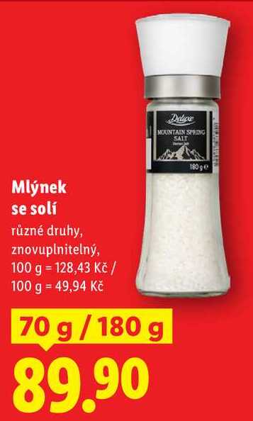 Mlýnek se solí, 70 g/180 g