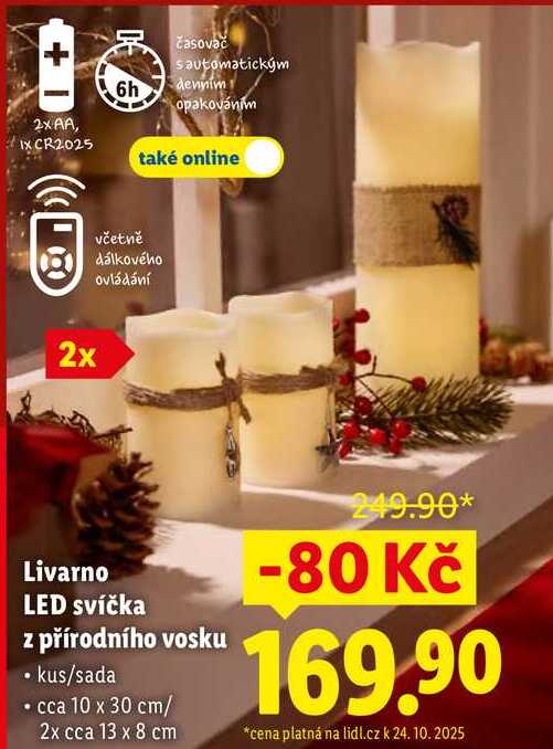 Livarno LED svíčka z přírodního vosku 
