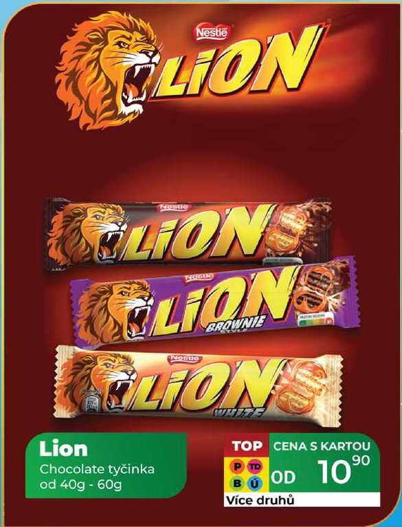 Lion Chocolate tyčinka od 40g - 60g