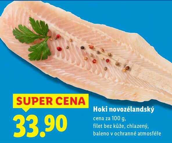 Hoki novozélandský, cena za 100 g
