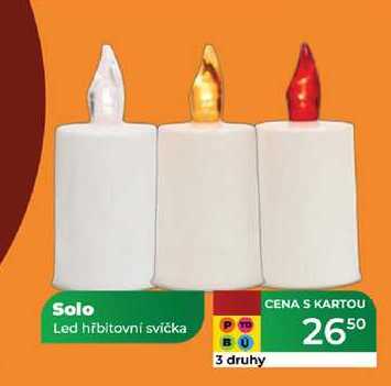 Solo Led hřbitovní svíčka