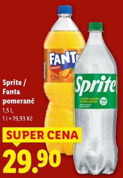 Sprite/Fanta pomeranč, 1,5 l
