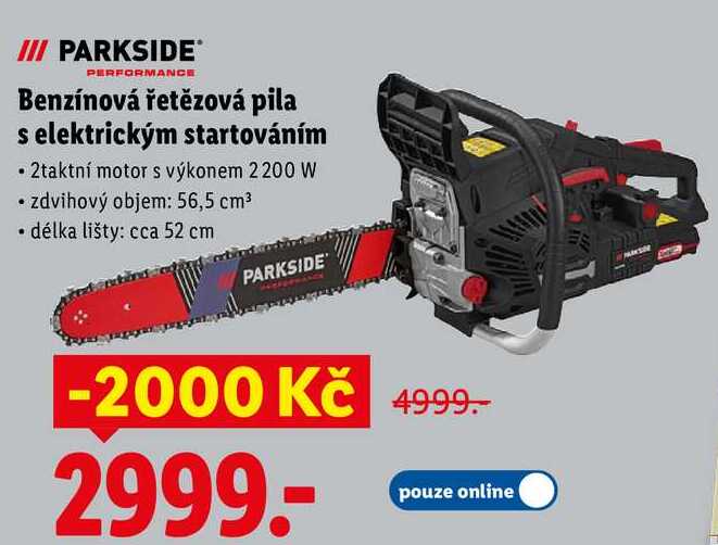 Benzínová řetězová pila s elektrickým startováním 