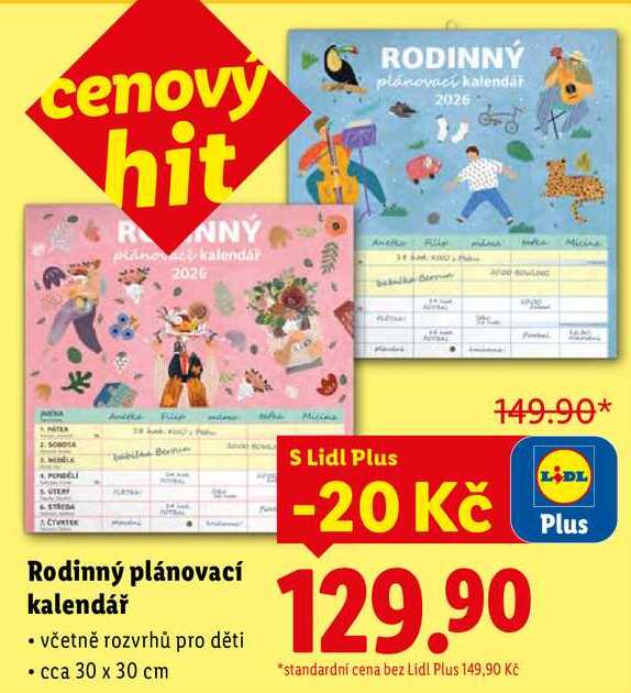 Rodinný plánovací kalendář 