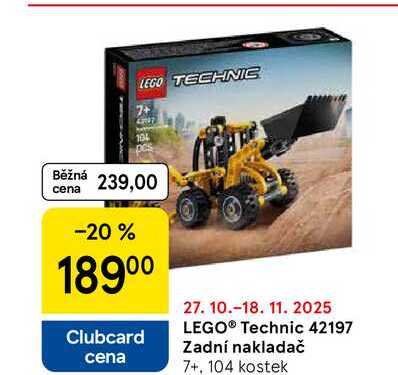 LEGO® Technic 42197 Zadní nakladač 7+, 104 kostek