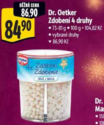 Dr. Oetker Zdobení 4 druhy, 73-81 g