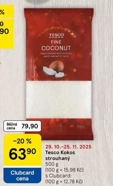 Tesco Kokos strouhaný, 500 g 