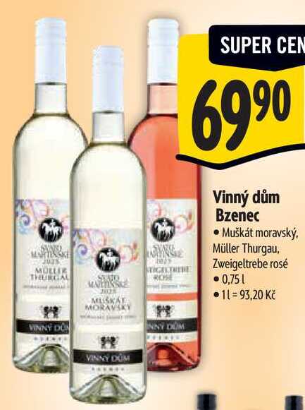 Vinný dům Bzenec, 0,75 l