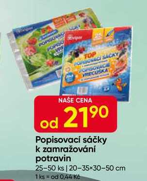 Popisovací sáčky k zamražování potravin 25-50 ks, 20-35×30-50 cm