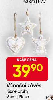 Vánoční závěs různé druhy 9 cm