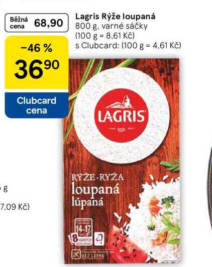Lagris Rýže loupaná, 800 g, varné sáčky