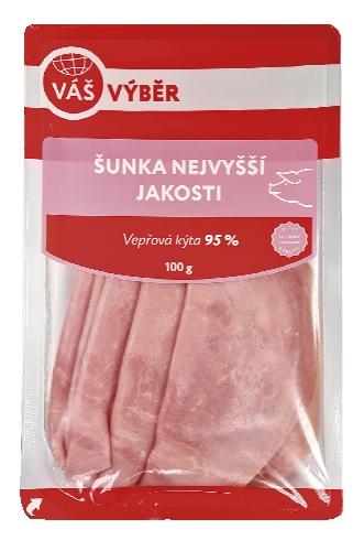 VÁŠ VÝBĚR Šunka nejvyšší jakosti, 100 g