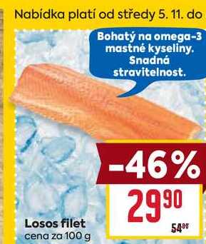 Losos filet cena za 100g