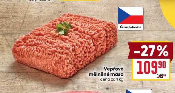 Vepřové mělněné maso cena za 1 kg