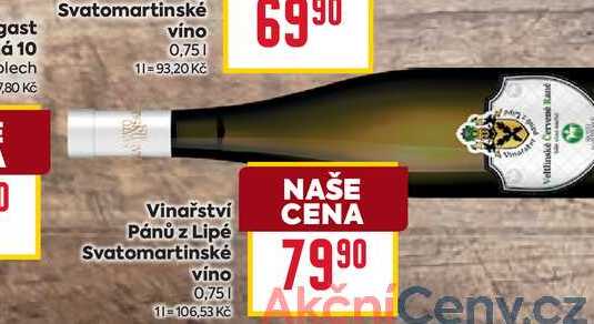 Vinařství Pánů z Lipé Svatomartinské vino 0,75l