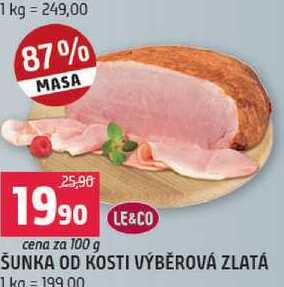 Šunka od kosti výběrová zlatá 100g