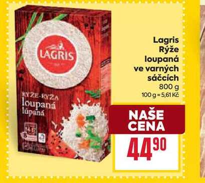 Lagris Rýže loupaná ve varných sáčcích 800 g  