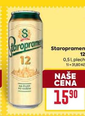 Staropramen 12 0,51, plech  