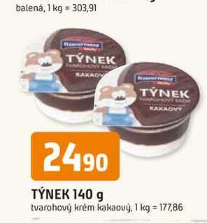 TÝNEK 140 g tvarohový krém kakaový
