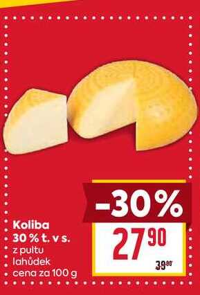 Koliba 30% t. vs. z pultu lahůdek cena za 100g