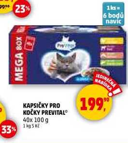 KAPSIČKY PRO KOČKY PREVITAL, 40x 100 g