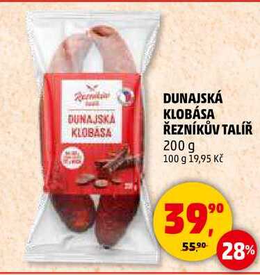 DUNAJSKÁ KLOBÁSA ŘEZNÍKŮV TALÍŘ, 200 g