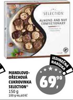 MANDLOVO-OŘECHOVÁ CUKROVINKA SELECTION, 150 g