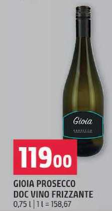 GIOIA PROSECCO DOC VINO FRIZZANTE 0,75|