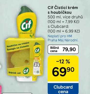 Cif Čisticí krém s houbičkou, 500 ml, více druhů