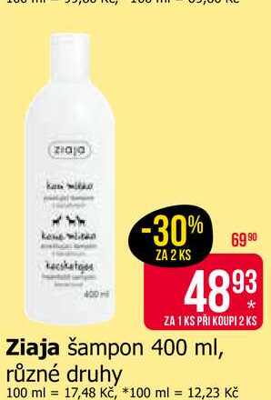 Ziaja šampon 400 ml, různé druhy