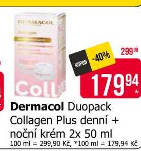Dermacol Duopack Collagen Plus denní + noční krém 2x 50 ml
