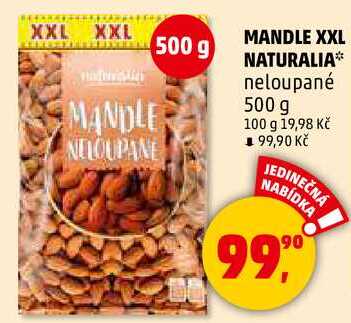 MANDLE XXL NATURALIA neloupané, 500 g