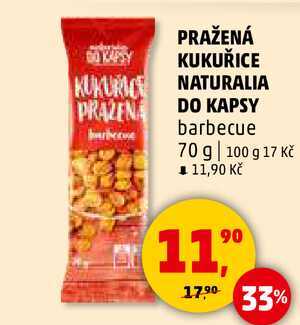 PRAŽENÁ KUKUŘICE NATURALIA DO KAPSY barbecue, 70 g 