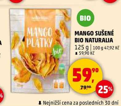 MANGO SUŠENÉ BIO NATURALIA, 125 g 