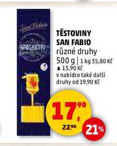 TĚSTOVINY SAN FABIO, 500 g
