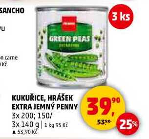 HRÁŠEK EXTRA JEMNÝ PENNY, 3x 200 g