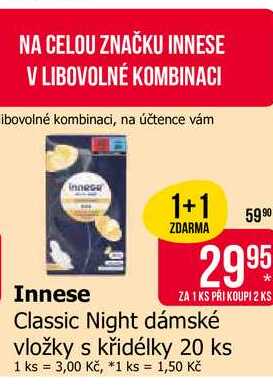 Innese Classic Night dámské vložky s křidélky 20 ks