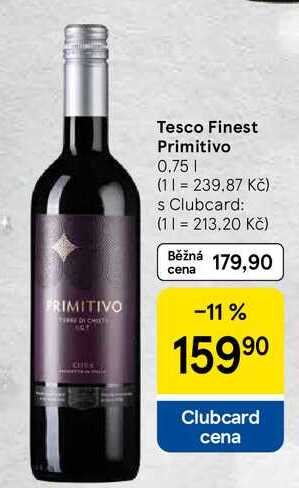 Tesco Finest Primitivo, 0.75 l