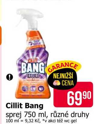 Cillit Bang sprej 750 ml, různé druhy