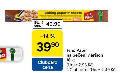Fino Papír na pečení v arších, 16 ks 