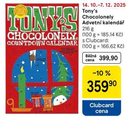 Tony's Chocolonely Advetní kalendář, 216 g