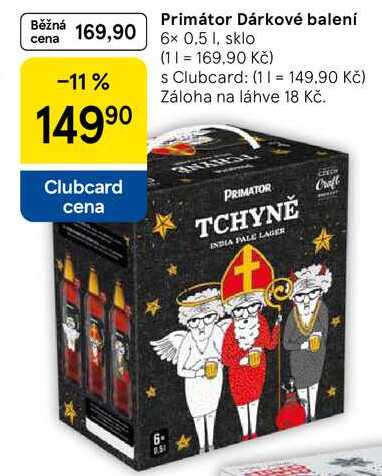 Primátor Dárkové balení, 6x 0.5 1, sklo